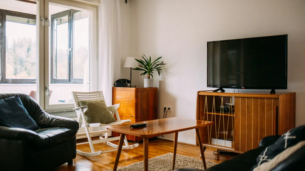 Living room with a flat-screen TV ready for IPTV on Kodi in a New Zealand home