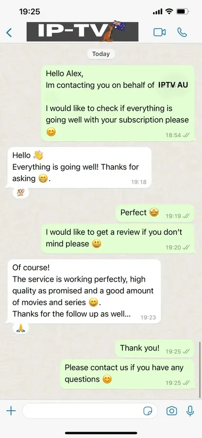 Chat screenshot: Working perfectly, high quality as promised